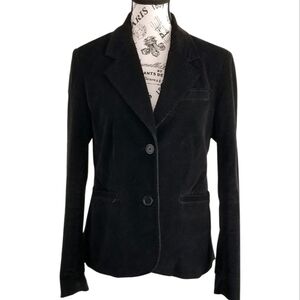 Black Velvet Blazer Small Gothic Minimalist Tailored Jacket